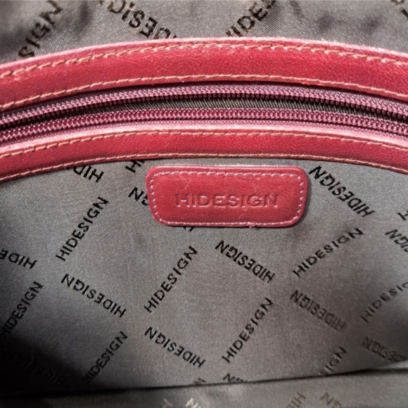 Vintage Hidesign Genuine Leather Women's Burgundy Shoulder Bag - Picture 12 of 16